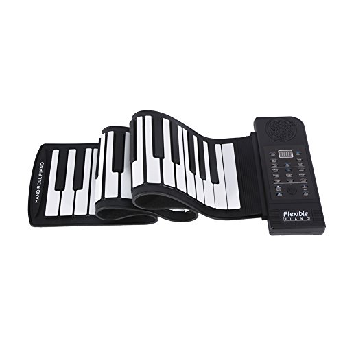 Electronic Roll up Keyboard Piano, Portable 61-Keys Soft Silicone Flexible Digital Music Instrument Hand Roll Piano Kids Adult Toy