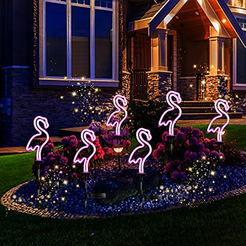 AHNNER Solar Garden Lights, Outdoor Lights Flamingo Neon Lights, Waterproof Outdoor Lights for Garden Patio Yard Pathway Decoration (1PACK) | The Storepaperoomates Retail Market - Fast Affordable Shopping