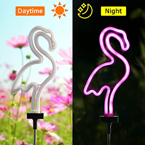 AHNNER Solar Garden Lights, Outdoor Lights Flamingo Neon Lights, Waterproof Outdoor Lights for Garden Patio Yard Pathway Decoration (1PACK) | The Storepaperoomates Retail Market - Fast Affordable Shopping