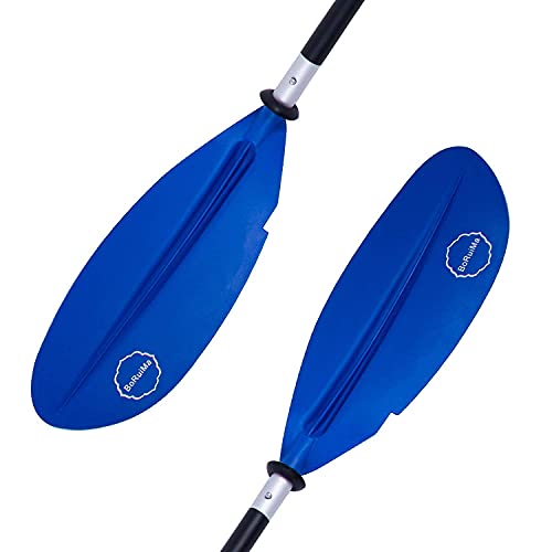 BORUIMA Kayak Paddles,86 inch Floating Kayaking Oars with Aluminum Shaft and PP Blade-Lightweight,Fishing Kayak Paddle Adjustable (Blue)