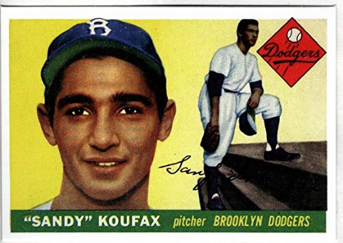 SANDY KOUFAX HOF 1955 Topps Rookie RC #123 REPRINT – Baseball Card