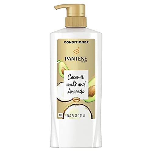Pantene Pro-V Paraben Free, Dye Free, Mineral Oil Free Coconut Milk and Avocado Moisturizing Conditioner for Dry Hair (38.2 fl. oz.) (Pack of 1)