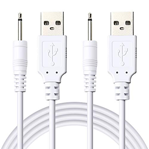 UDATON DC Charging Cable, 2 Pack Fast Replacement DC 2.5 mm Charging Cable Cord Adapter, Durable USB Fast Pin DC Charger Compatible for Vibrator Wand Massagers Rabbit Mini Massager Toys