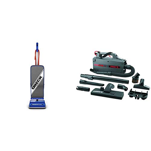 Oreck Commercial XL2100RHS Commercial Upright Vacuum Cleaner XL,Blue & BB900DGR XL Pro 5 Super Compact Canister Vacuum, 30′ Power Cord