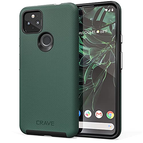 Crave Dual Guard for Pixel 5a Case, Shockproof Protection Dual Layer Case for Google Pixel 5a 5G – Forest Green