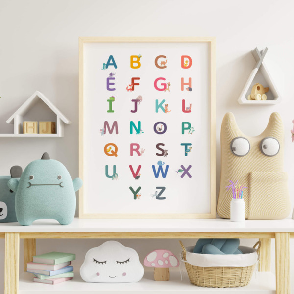 Animal Alphabet Posters, 4 Bundle Sizes, ABC Letters, Kindergarten Preschool Classroom Wall Decor