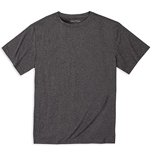 Nautica Boys’ Big Active Short Sleeve Performance T-Shirt, Grey Marled, 10-12