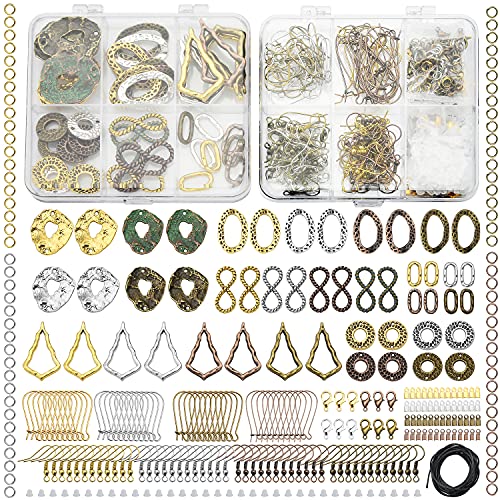 Earring Charms for Jewelry Making Supplies – Earring Making Kit Hypoallergenic, 24 Pair Bohemian Dangle Earring Charms Craft Set, with Earring Findings, String, for DIY, Arts and Crafts, Girl, Gift