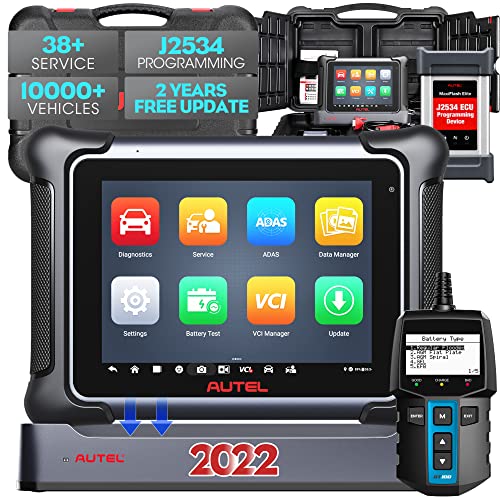 Autel MaxiSys Elite II with 2 Years Free Update, 2022 Top Intelligent Diagnosis ScanTool Same as MS909/MS919/Ultra with 38+ Services, J2534 ECU Programming & Coding, Bi-Directional Scan Tool