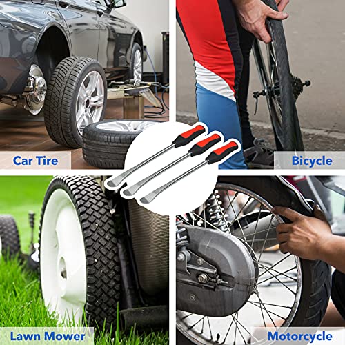Handfly Tire Spoons Tool Set, Professional Tire Changing Kit for Dirt Bike, Motorcycle, Wheelchair, Lawn Mower, Tractor, 3X Tire Spoons, 3X Rim Protectors, 1X Valve Tool, 6X Valve Cores (Basic Sets) | The Storepaperoomates Retail Market - Fast Affordable Shopping