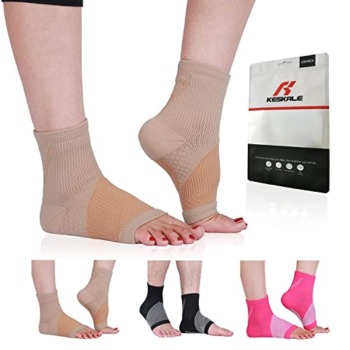 Keskale Ankle Brace Compression Sleeve (3 Pairs) for Neuropathy Pain, Achilles Tendonitis & Plantar Fasciitis Relief – Foot Brace, Toeless Ankle Support Compression Socks for Women & Men (Beige, L) | The Storepaperoomates Retail Market - Fast Affordable Shopping