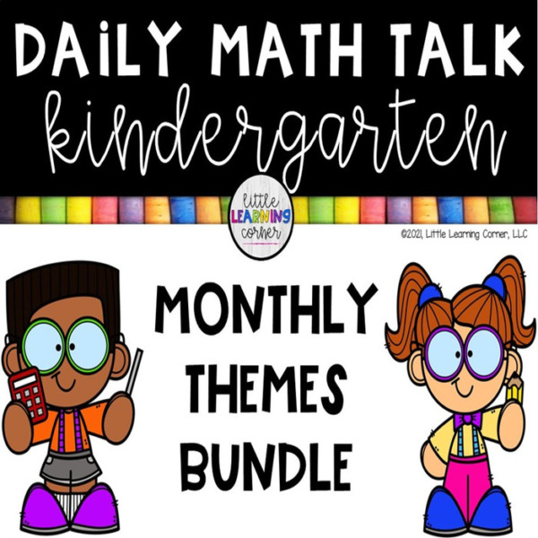 Kindergarten Math Talks DIGITAL and PRINTABLE Bundle for Whole Year