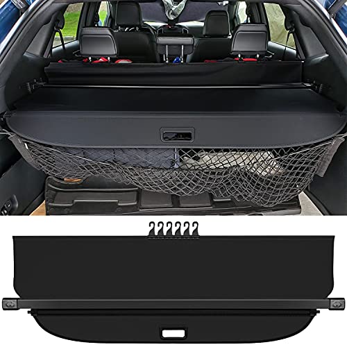Trunk Cargo Cover For Ford Edge 2015 2016 2017 2018 2019 2020 2021 2022 SE SEL ST Sport Titanium Retractable Rear Trunk Cargo Luggage Security Shade Shield Waterproof Custom Fit All Weather (Black)