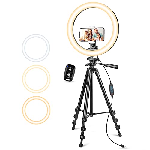 Aureday Upgraded 12” Ring Light with Stand and Phone Holder, Dimmable Led Phone Ringlight for Photography/Selfie/Video Recording/Makeup/Live Stream, Compatible with Phones, Webcams and Cameras