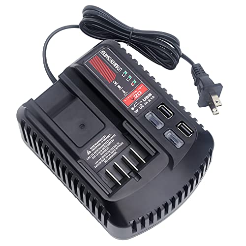 Yongcell CMCB104 Charger with USB Port Replacement for Craftsman V20 Battery Fast Charger CMCB100 CMCB124 Compatible with Craftsman 20V Lithium Battery CMCB202 CMCB204 CMCB201 (Only for V20 Battery)