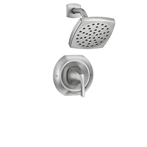 Moen Lindor 82506SRN Spot Resist Brushed Nickel 1-Handle Shower Faucet with Valve