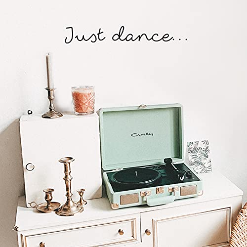 Vinyl Wall Art Decal – Just Dance – 4″ x 28″ – Trendy Cute Cool Inspirational Fun Positive Quote Sticker for Dance Studio Pilates Yoga Classes Gym Fitness Home Workout Room Decor (Black)