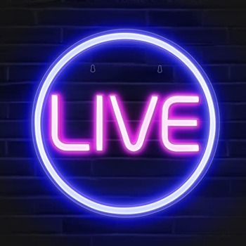 Lumoonosity LIVE Neon Signs – LED Live On Air Neon Lights for Twitch, Tiktok, Youtube Streamers/Gamers – Cool Live Streaming/Recording Sign – Round Led Sign for Studio, Wall, Bedroom, Game Room Decor | The Storepaperoomates Retail Market - Fast Affordable Shopping