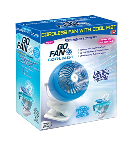 Spark Innovators Go Fan Cool Mist – Lithium Ion Fan w/ Built in Mister! – As Seen on TV