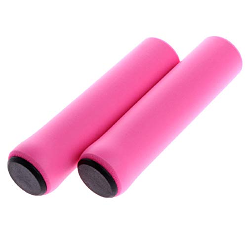 BARMI 1 Pair Ultra-Light Non-Slip Soft Silicone Handlebar Grip Mountain Bike Bicycle Sponge Covers,Perfect Bike Accessories Pink