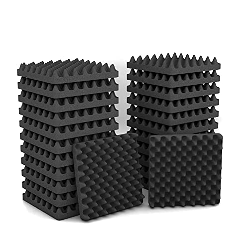 180° Acoustic Panels Egg Crate 24 Pack 2 inch 12″ W x 12″ L | Acoustic Foam Panels | Acoustic Panels Studio Foam Egg Crate | Egg Crate Soundproof Panels | Noise Absorbing Panels | (24 Pack)