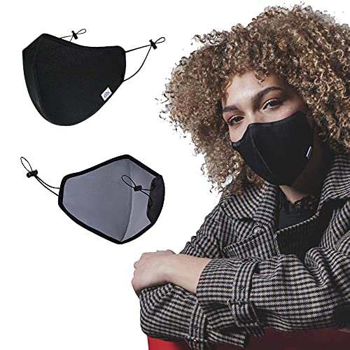 [ADULT PLUS_BLACK]Cloud Nano Airflow Breathable Comfortable Adjustable Sports/Leisure/Travel Mask for Unisex/Men/Women