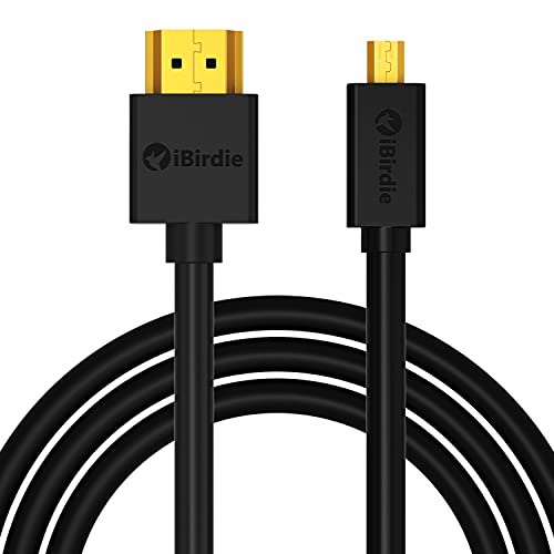 iBirdie Micro HDMI to HDMI Cable 6 Feet – High Speed 18Gbps Support 4K60 HDR ARC Compatible with GoPro Hero 7 6 5 4, Raspberry Pi 4, Sony A6000 A6300, Nikon B500, Yoga 710