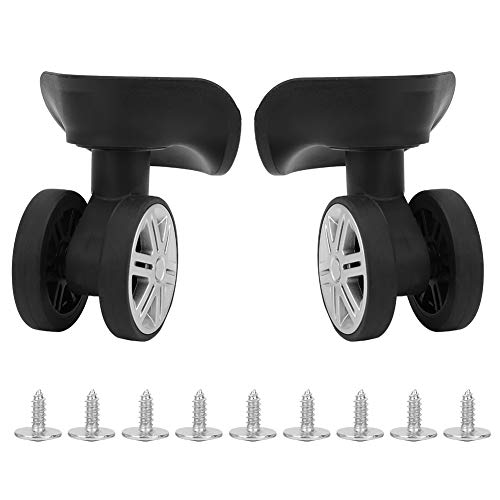 Ladieshow Luggage Wheels,1Pair Draw‑Bar Box Accessory 360 Swivel Wheel Suitcase Luggage Carrier Wheel Replacement