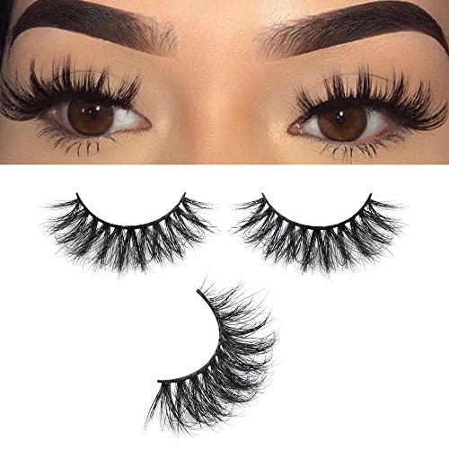 Kisslily 5 Pairs 18mm 3D Long Real Mink Lashes Pack Fluffy False Eyelashes Extension Multipack Handmade Reusable Criss-cross Dramatic Thick Lash (33)