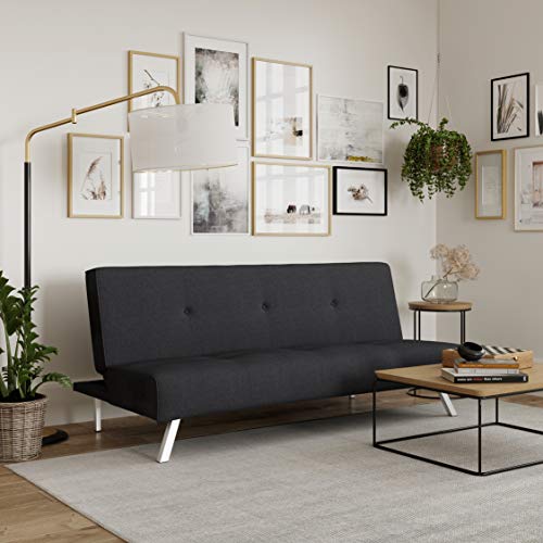 Serta Salinas Convertible Sofa Bed, 66.1″ W x 33.1″ D x 28.3″ H, Charcoal
