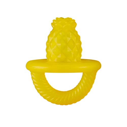 Itzy Ritzy Teensy Teether – Soothing Silicone Hollow Teether Features Flexible, Easy-to-Hold Handle, Pineapple