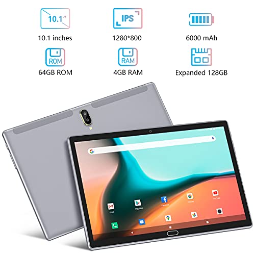 Tablet 10.1” Android 11 Tablet 2023 Latest Update 4G Phone Tablet 64GB + 4GB Storage Octa-Core Processor, 13MP Camera, Dual SIM Card Slot, 128GB Expand Support, GPS, WiFi, Bluetooth, 1080P HD (Gray) | The Storepaperoomates Retail Market - Fast Affordable Shopping