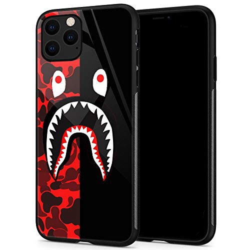 Goodsprout Compatible with iPhone 11 Case,Shark Face iPhone 11 Cases for Girls Lady Men Boy Shockproof Anti-Scratch Case for iPhone 11 6.1-inch (Red Black Camo)