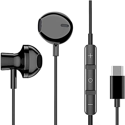 Urban Extreme USB Type C Earphones Stereo in Ear Earbuds Headphones with Microphone Bass Earbud with Mic and Volume Control Compatible with Android Smartphone – Black (US Version with Warranty)