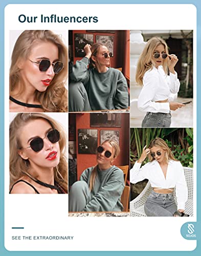SOJOS Hexagon Square Sunglasses For Women Trendy Small Faces Octagon Gold Rim Wire Frame Geometric Polygon SJ1101 with Gold Frame/Grey Lens | The Storepaperoomates Retail Market - Fast Affordable Shopping