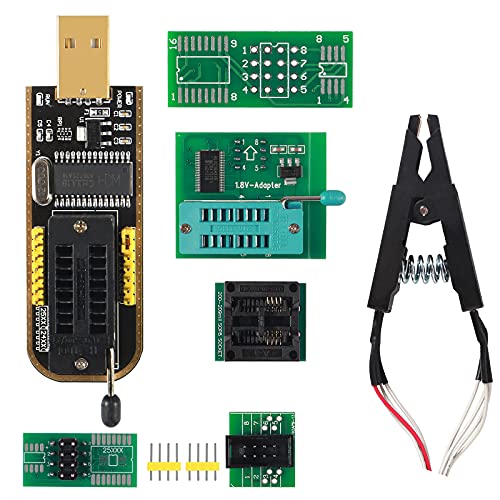 MELIFE SOIC8 SOP8 Test Clip EEPROM Flash BIOS USB +1.8V Adapter + Soic8 Adapter Programmer Module Kit Set for EEPROM 93CXX / 25CXX / 24CXX + CH341A 24 25 Series