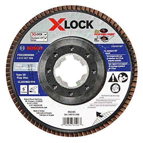 BOSCH FDX2950060 5 In. X-LOCK Arbor Type 29 60 Grit Flap Disc