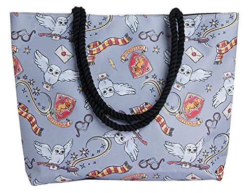 Harry Potter Tote Travel Bag Gryffindor Hedwig All Over Print Grey