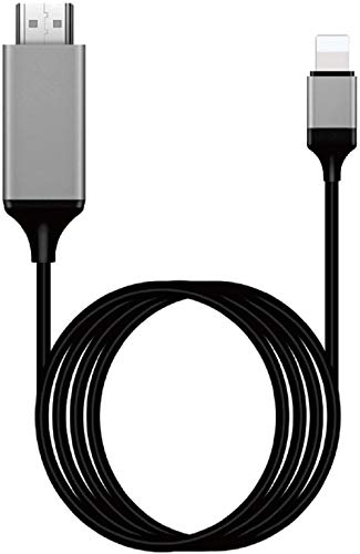 [Apple MFi Certified] Lightning to HDMI Adapter for Phone to TV,Compatible with iPhone,iPad, Sync Screen Connector Directly Connect on HDTV/Monitor/Projector NO Need Power Supply（6.6FT）