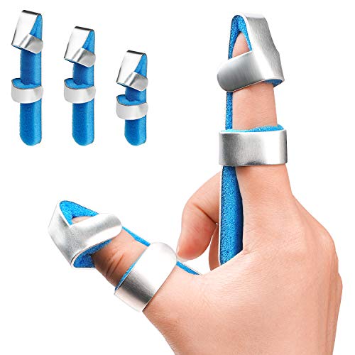 Trigger Finger Splint Brace for Thumb Index Middle Ring Pinky, Metal Foam Broken Dislocated Finger Stabilizer, Aluminum Bendable Curved Mallet Wrap for Arthritis Pain Tendon Injury Immobilizer Knuckle