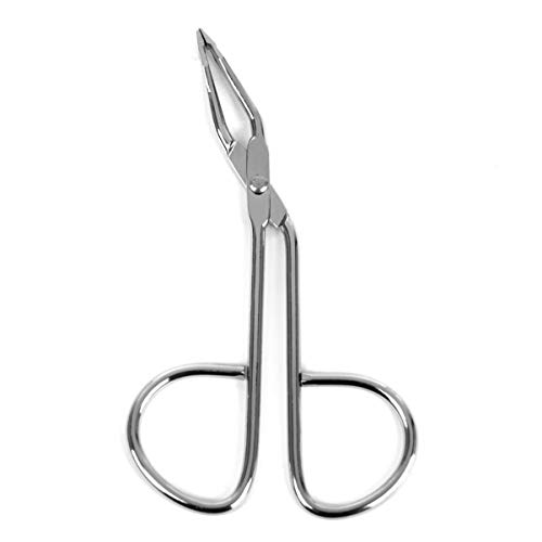 Lurrose Stainless Steel Eyebrow Tweezers Scissors- Professional Shaped Slant Tip Tweezer Clip Hair Plucker for Hair and Eyebrows Personal Care (Silver)