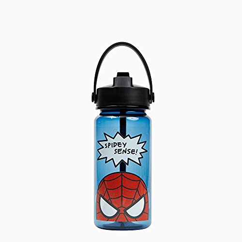 Yoobi x Marvel Spiderman Water Bottle with Straw – 20 oz Superhero Water Bottle with Spill-Proof Lid – Dishwasher Safe School Water Bottle for Boys and Girls – BPA & PVC-Free Leak Proof Water Bottles
