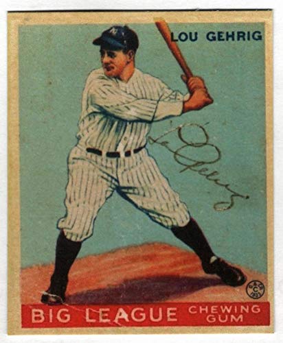 LOU GEHRIG HOF 1933 Goudey #160 Facsimile Autograph New York Yankees REPRINT – Baseball Card