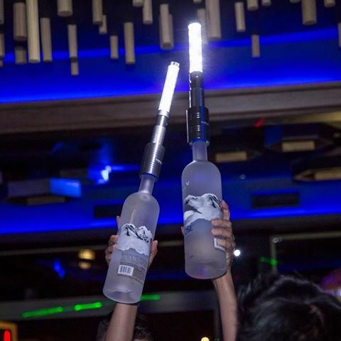 LED STROBE BATON TOPPER Bottle Service Sparkler for Vip Nightclubs Led Sparklers Bottle Baton -Silver Casing-