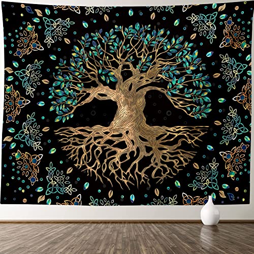 XGXL Life Tree Tapestry Wall Hanging – Bohemian Hippie Wishing Tree Tapestries Psychedelic Wall Carpet Mystic Aesthetic Wall Tapestry for Living Room Bedroom