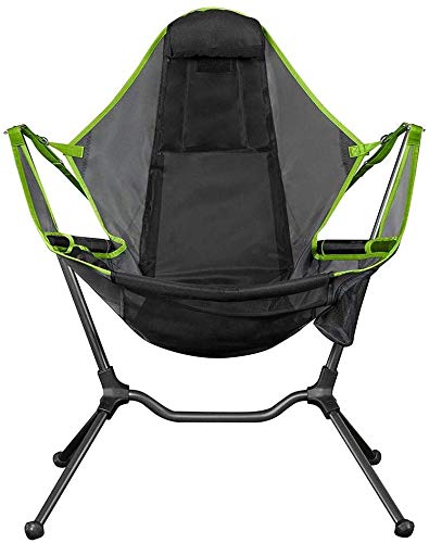 Folding Camp Chair, Camping Swing Recliner, Relaxation Swinging Comfort Lean Back Seat Chair for Camping, Festivals, Garden, Caravan Trips, Fishing, Beach