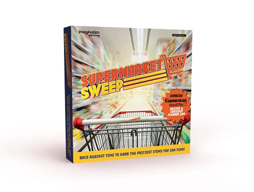 Supermarket Sweep Game, Race Against Time, Grab The Priciest Products to Win, Question Categories from TV Show, Aisle of Champions, On Your Carts, Get Set, Go, Ages 12+