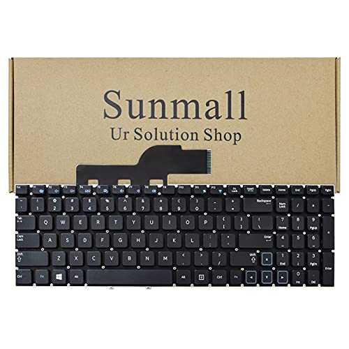SUNMALL Replacement Keyboard Compatible with Samsung NP300E5A NP300E5C NP300V5A NP300V5C NP305E5A NP305V5A NP3530EA NP3530EC Black No Frame US Layout