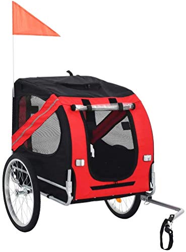 GOTOTOP Bicycle Trailer for Pets, Pushchair for Dogs, with Reflectors and Rain Cover