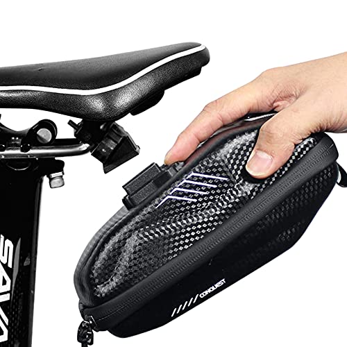 JSAHAH Waterproof Bike Saddle Bag Bike Seat Pack Black